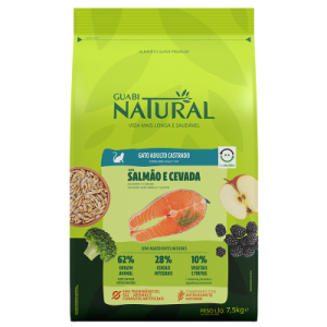 GUABI NATURAL GATO ADULTO CASTRADO SALMÓN Y CEBADA 7.5KG
