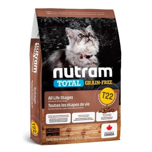 NEW T22 NUTRAM TOTAL DRY GRAIN-FREE CHICKEN & TURKEY CAT FOOD 5.4 KG