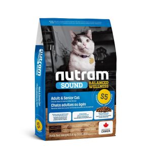 NEW S5 NUTRAM SOUND ADULT & SENIOR CAT 5.4 KG
