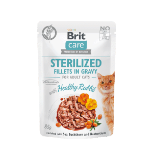 BRIT CARE CAT FILLETS IN GRAVY WITH HEALTHY RABBIT 85GR