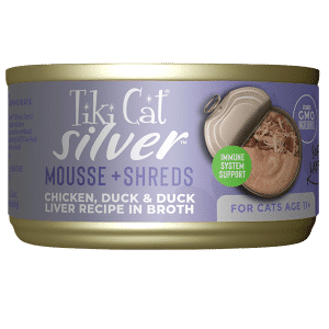 TIKI CAT SILVER WET FOOD CHICKEN/DUC/DUCK LIVER 2.4oz/68gr